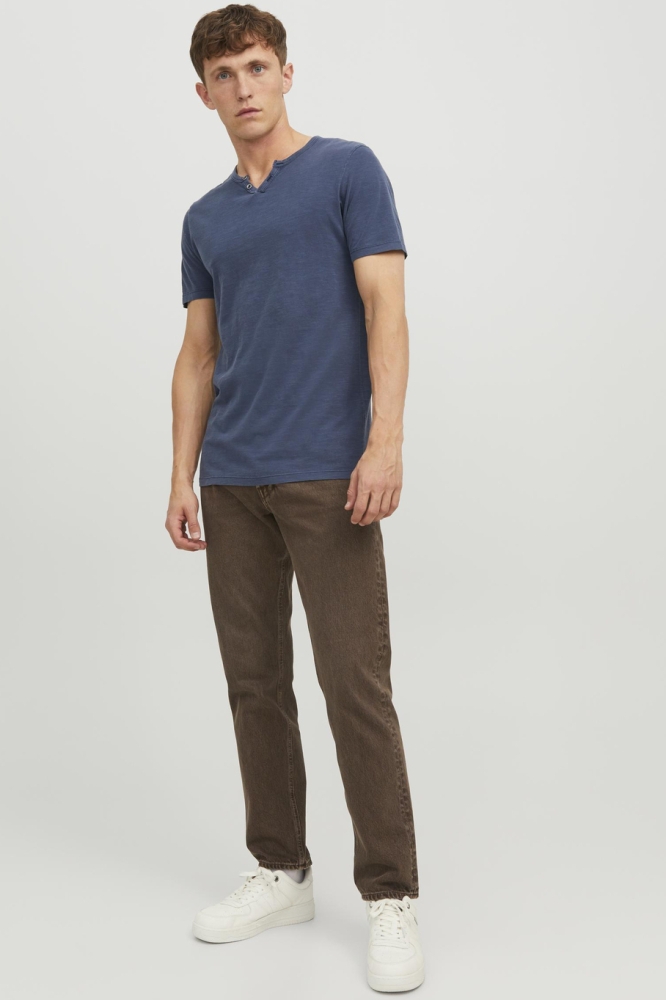 JJESPLIT NECK TEE SS NOOS 12164972 NAVY BLAZER